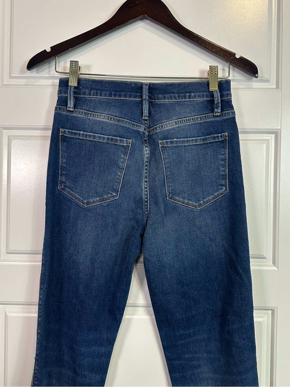 Frame Le Sylvie Crop Straight Leg Distressed Mid Rise Stretch Jeans Size 25 - Picture 4 of 15